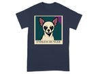 Navy t-shirt with a Chihuahua portrait and the text "ENDLESS HUNGER".