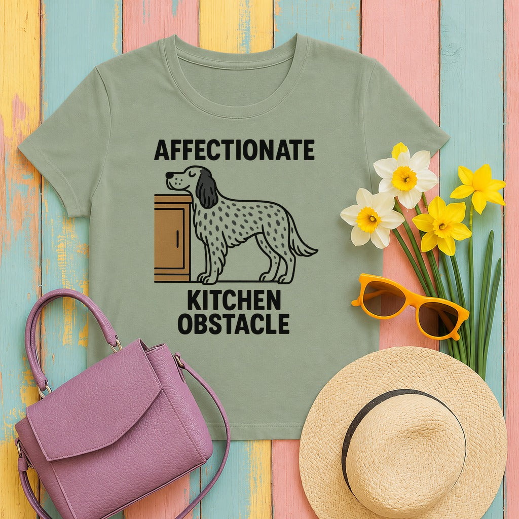 English Setter Affectionate Kitchen Obstacle Tee in Sage