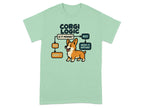 Shirt featuring "Corgi Logic" flowchart with a corgi and text.
