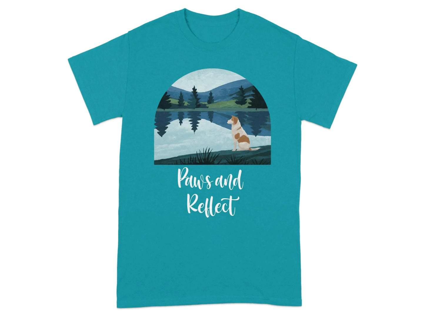 Dog at Lakeside Graphic Design for Nature Lovers T-Shirt T-shirt
