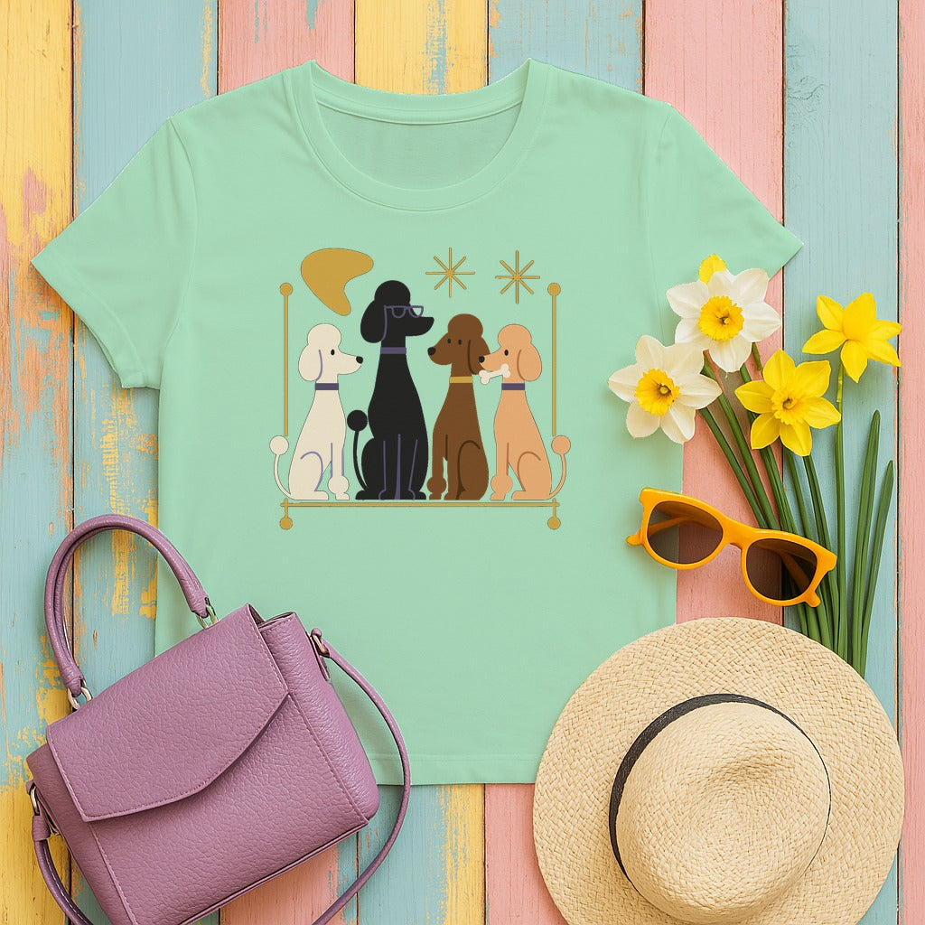 Mod Poodle Rendezvous T-Shirt in Mint Green