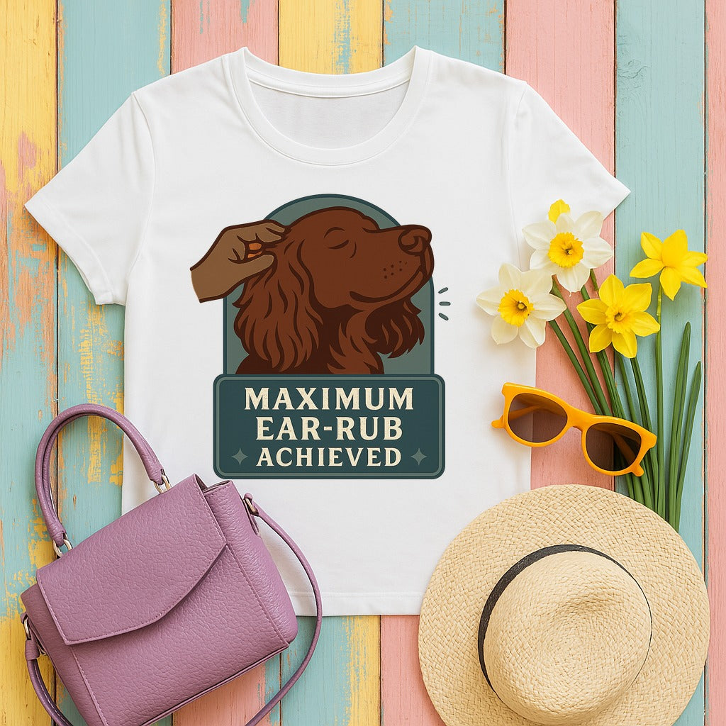 Boykin Spaniel Maximum Ear-Rub Achieved T-shirt in White