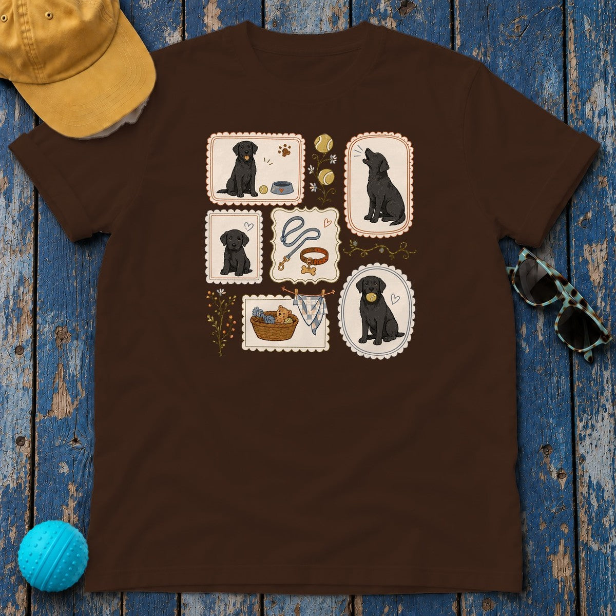 Whimsical Labrador Life T-Shirt in Dark Chocolate
