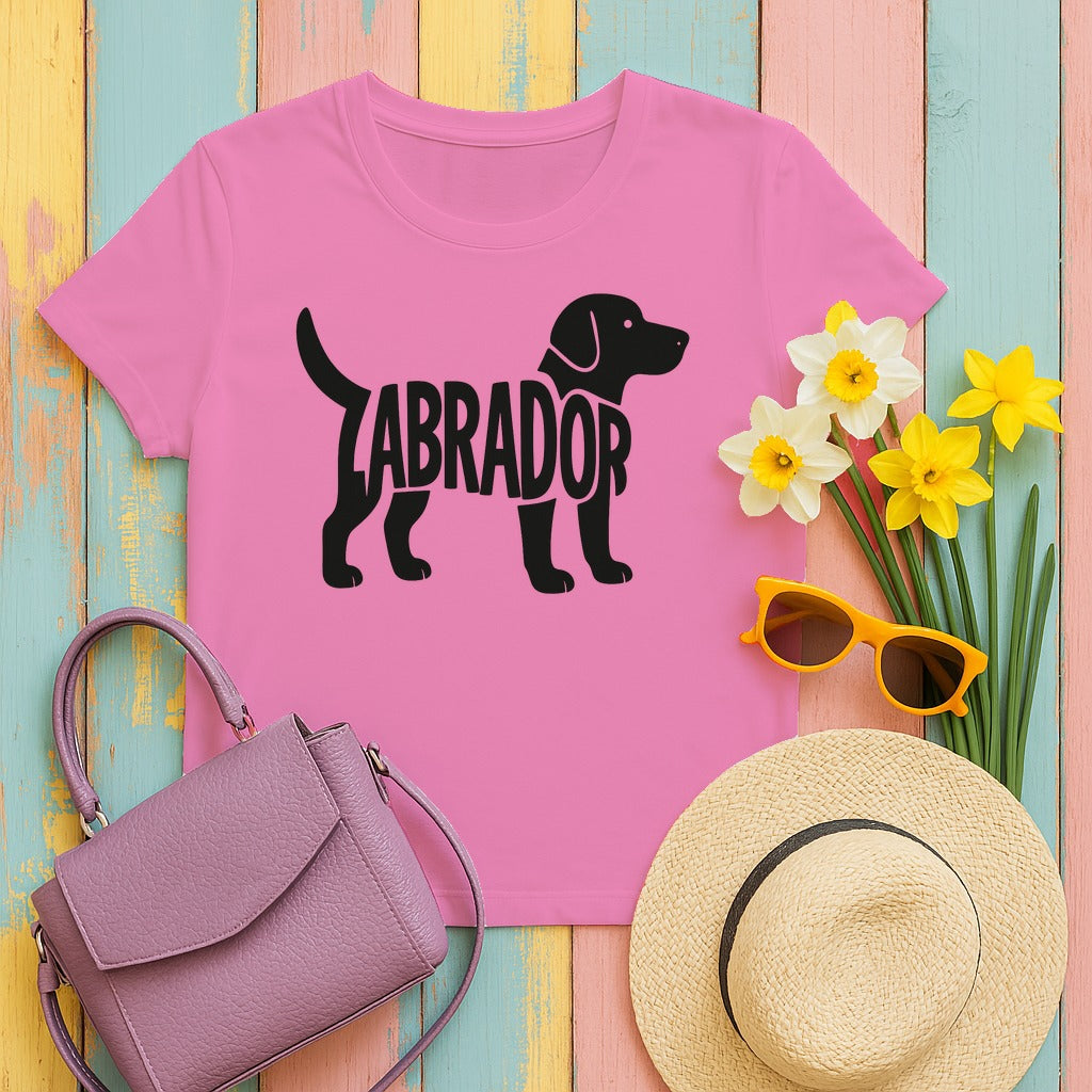 Labrador Silhouette T-Shirt in Azalea