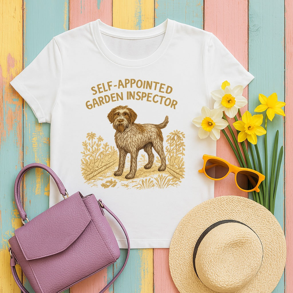 Wirehaired Pointing Griffon Garden Inspector T-shirt in White