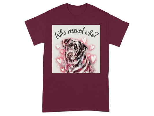 Who Rescued Who with Dog Heart Art Shirt product