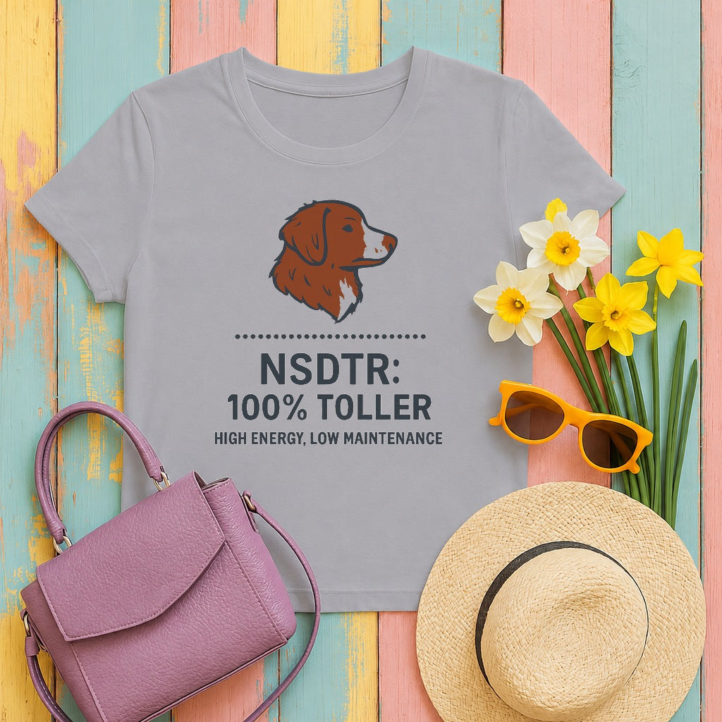 Nova Scotia Duck Tolling Retriever NSDTR Spec Label T-shirt in Athletic Heather