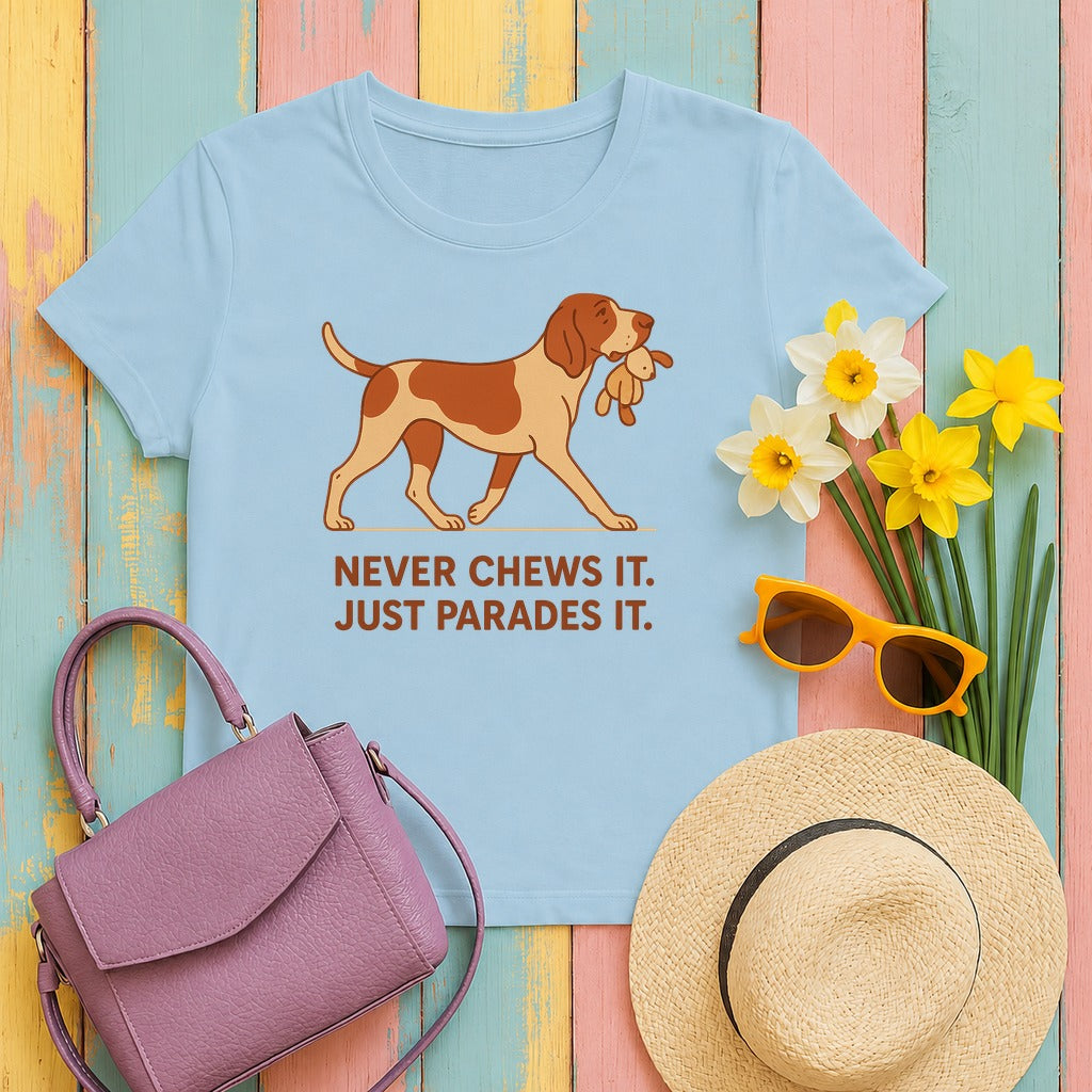 Bracco Italiano Never Chews It Tee in Light Blue