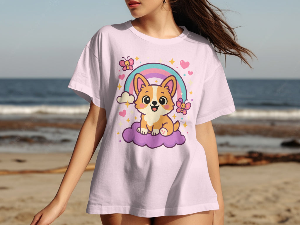 Adorable Corgi Puppy Graphic Tee for Dog Lovers