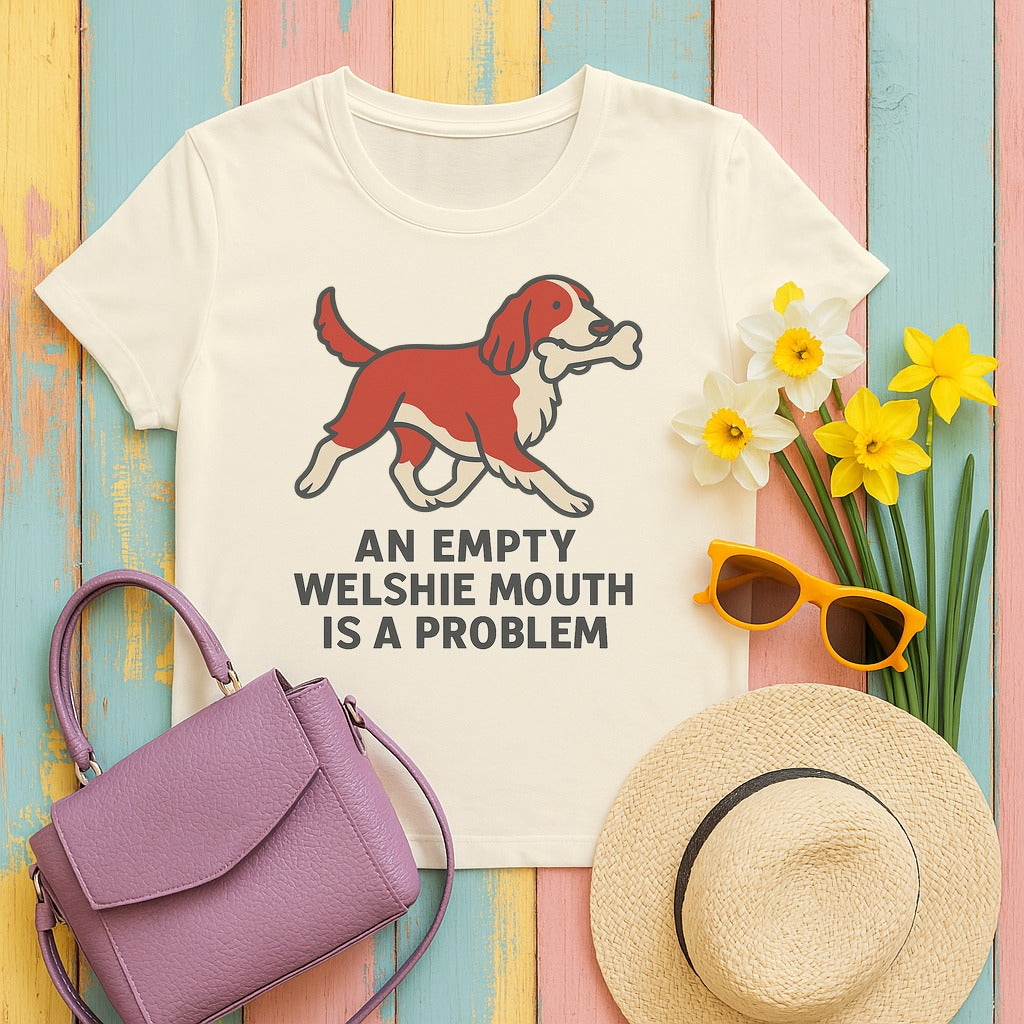 Welsh Springer Spaniel Empty Mouth Problem T-shirt in Natural