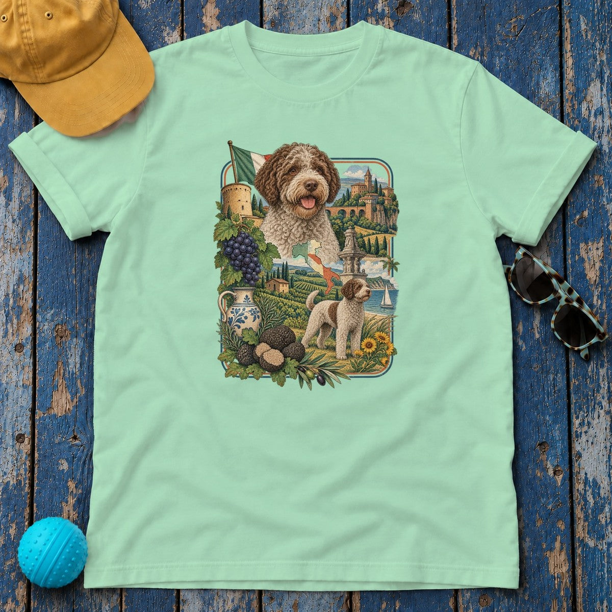 Lagotto Romagnolo Italy Heritage T-Shirt in Mint