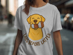Adorable Labs Before Lattes Dog Lover Shirt