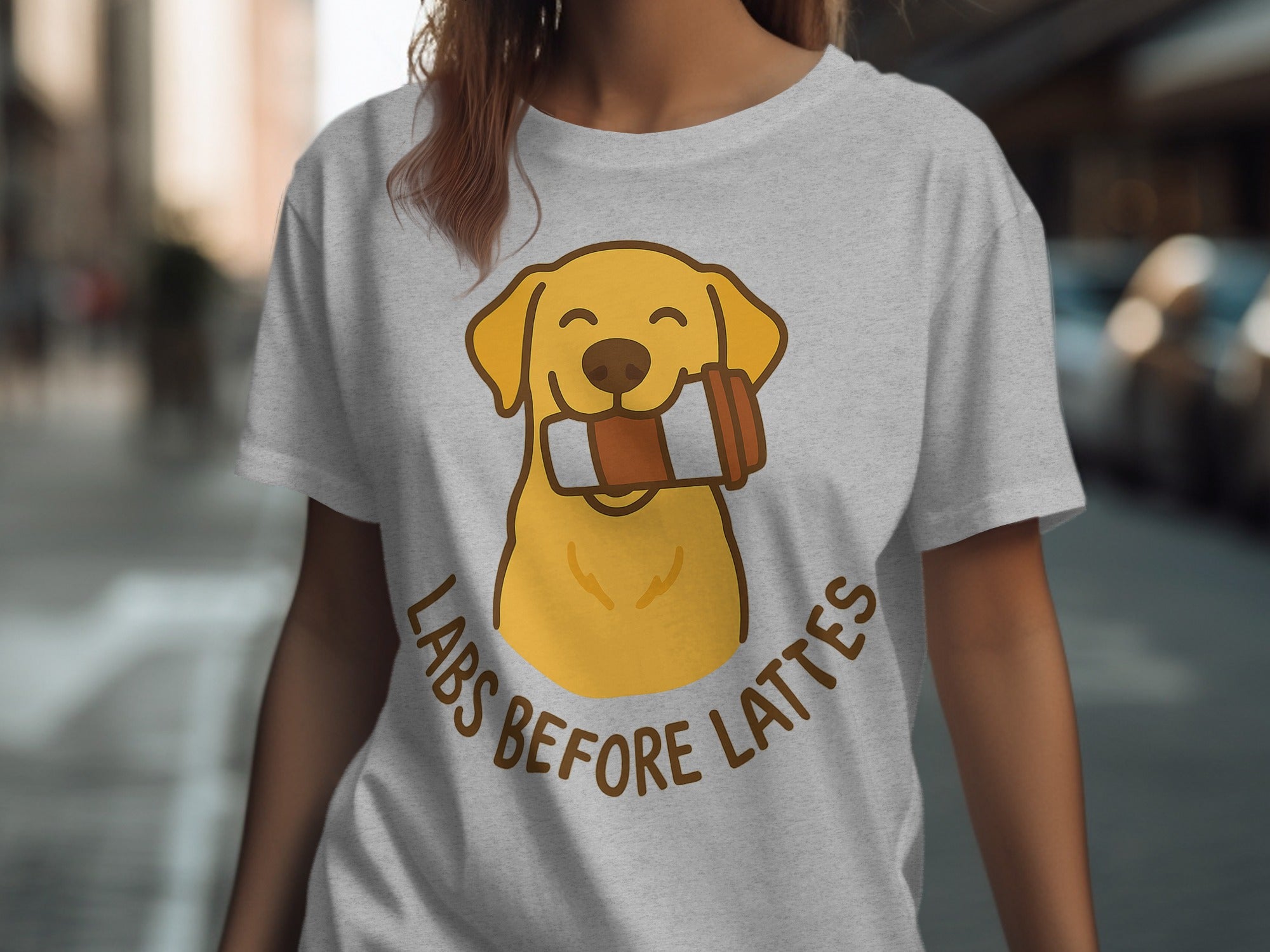 Adorable Labs Before Lattes Dog Lover Shirt