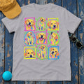 Neon Crayon Labrador Collage T-Shirt — Athletic Heather