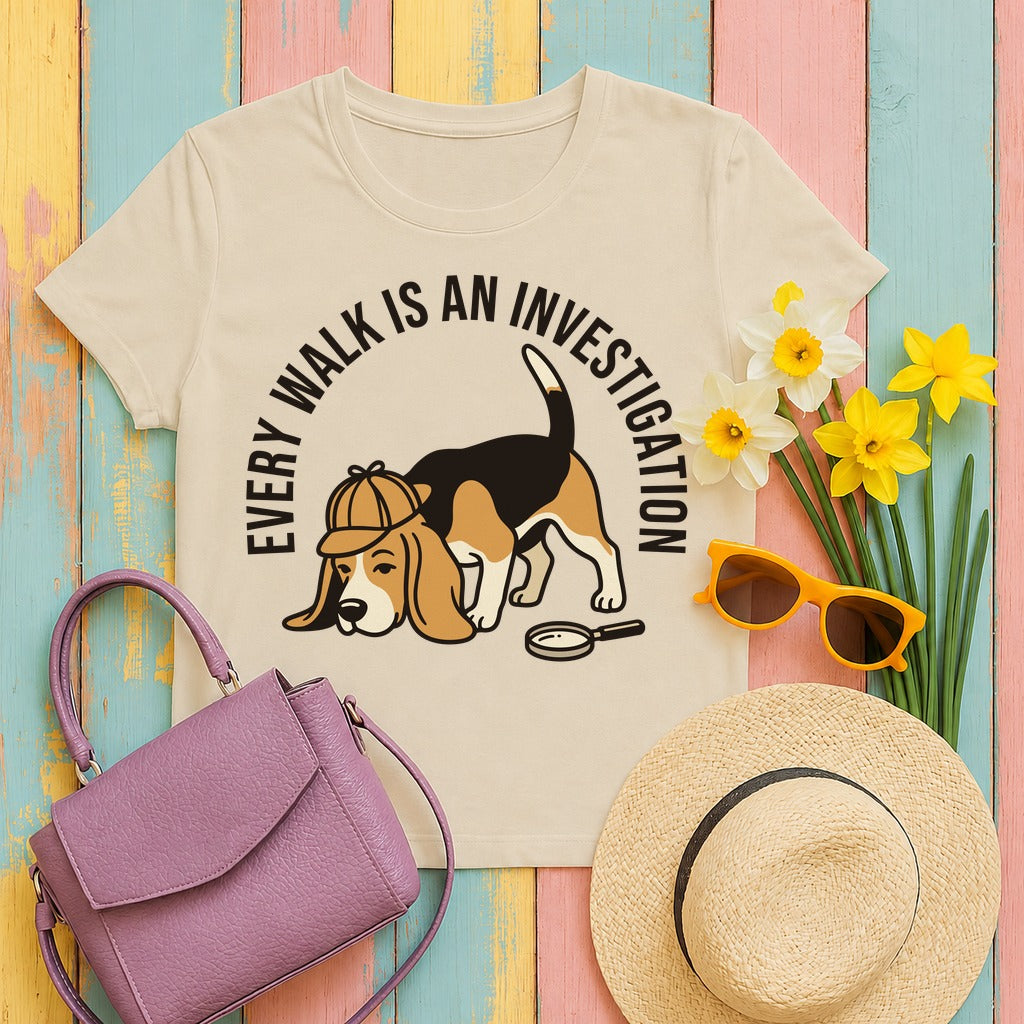 Every Walk Tracking Beagle T-Shirt in Sand