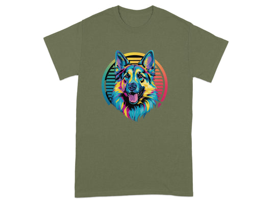 Vintage Retro Colorful Dog Graphic T-Shirt product type