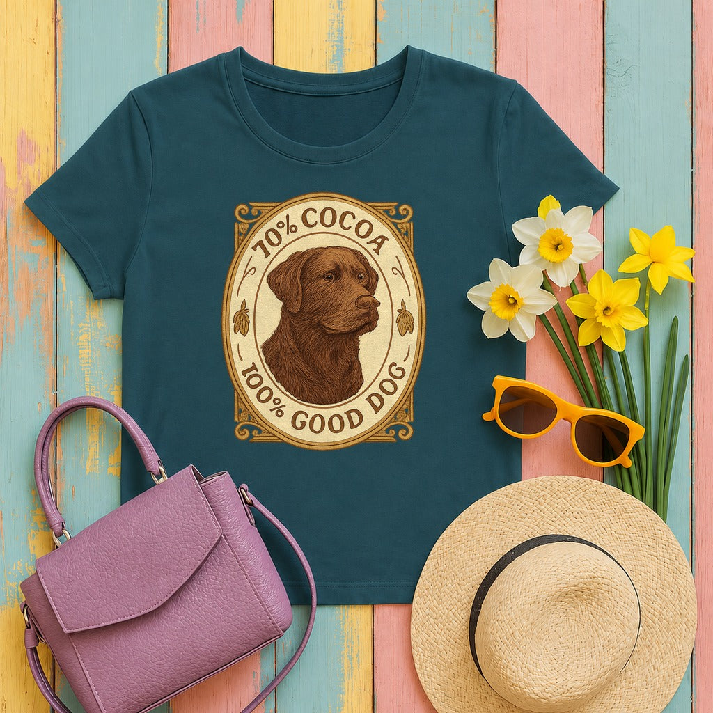Chocolate Lab 70% Cocoa T-shirt in Heather Deep Teal