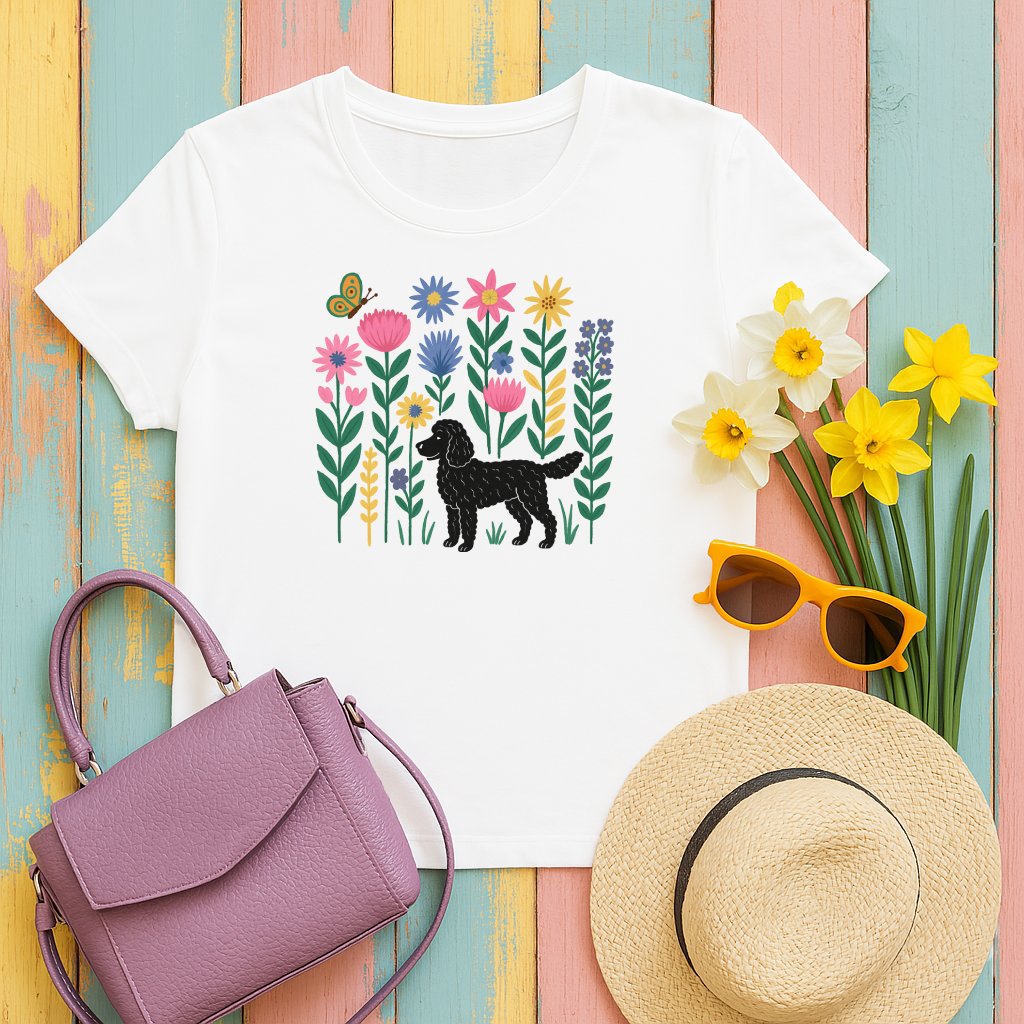 Colorful Spring Garden Poodle Graphic Tee product