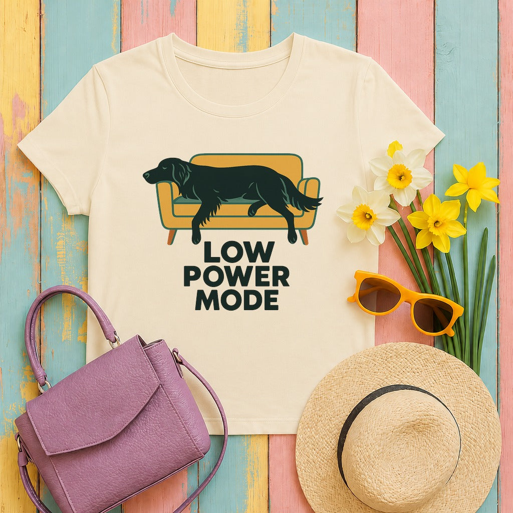 flat-coated retriever low-power-mode tee flat lay hero