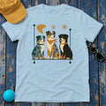 Retro Australian Shepherd T-Shirt in Light Blue