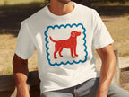 Vintage Style Red Dog Graphic White T-Shirt product