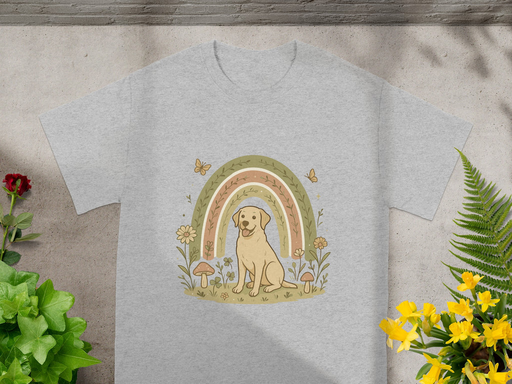 Cute Dog and Rainbow Graphic T-Shirt product type