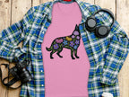 Colorful Floral German Shepherd Graphic T-shirt product
