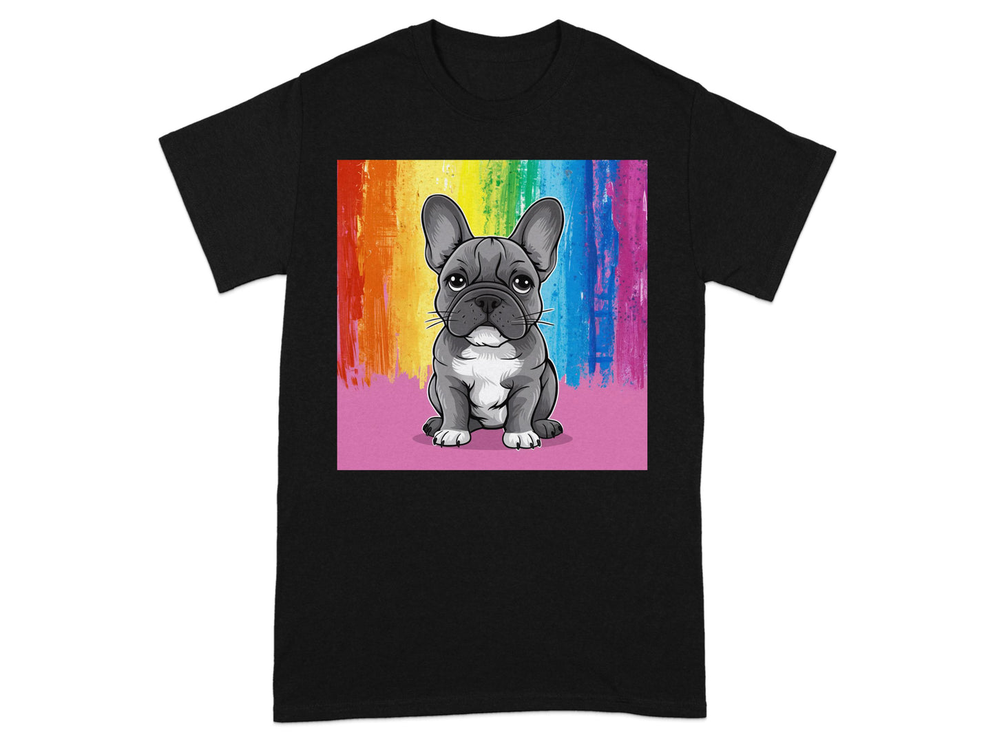 Colorful French Bulldog with Rainbow Background product type
