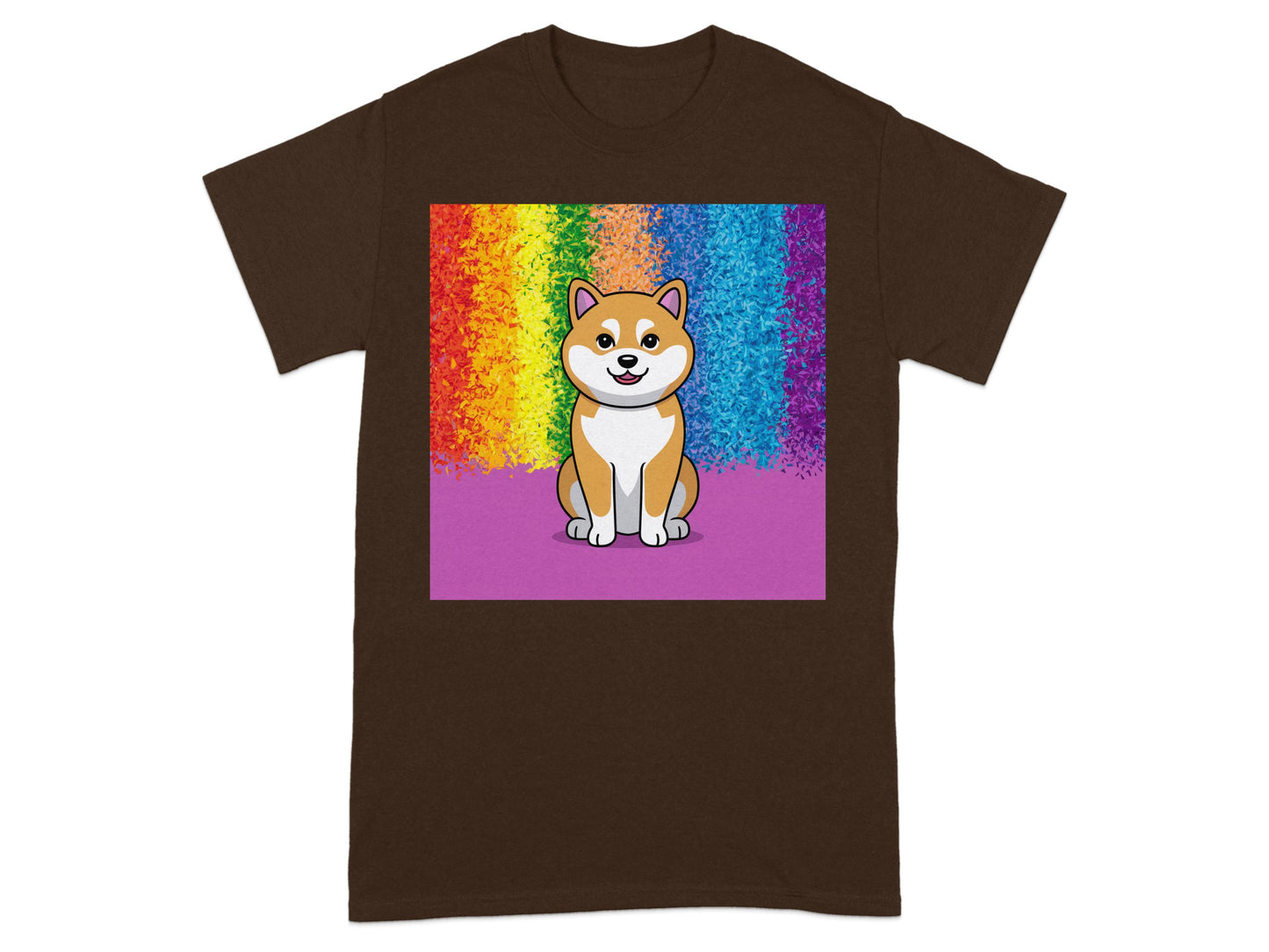Vibrant Rainbow Shiba Inu Dog Graphic T Shirt product type