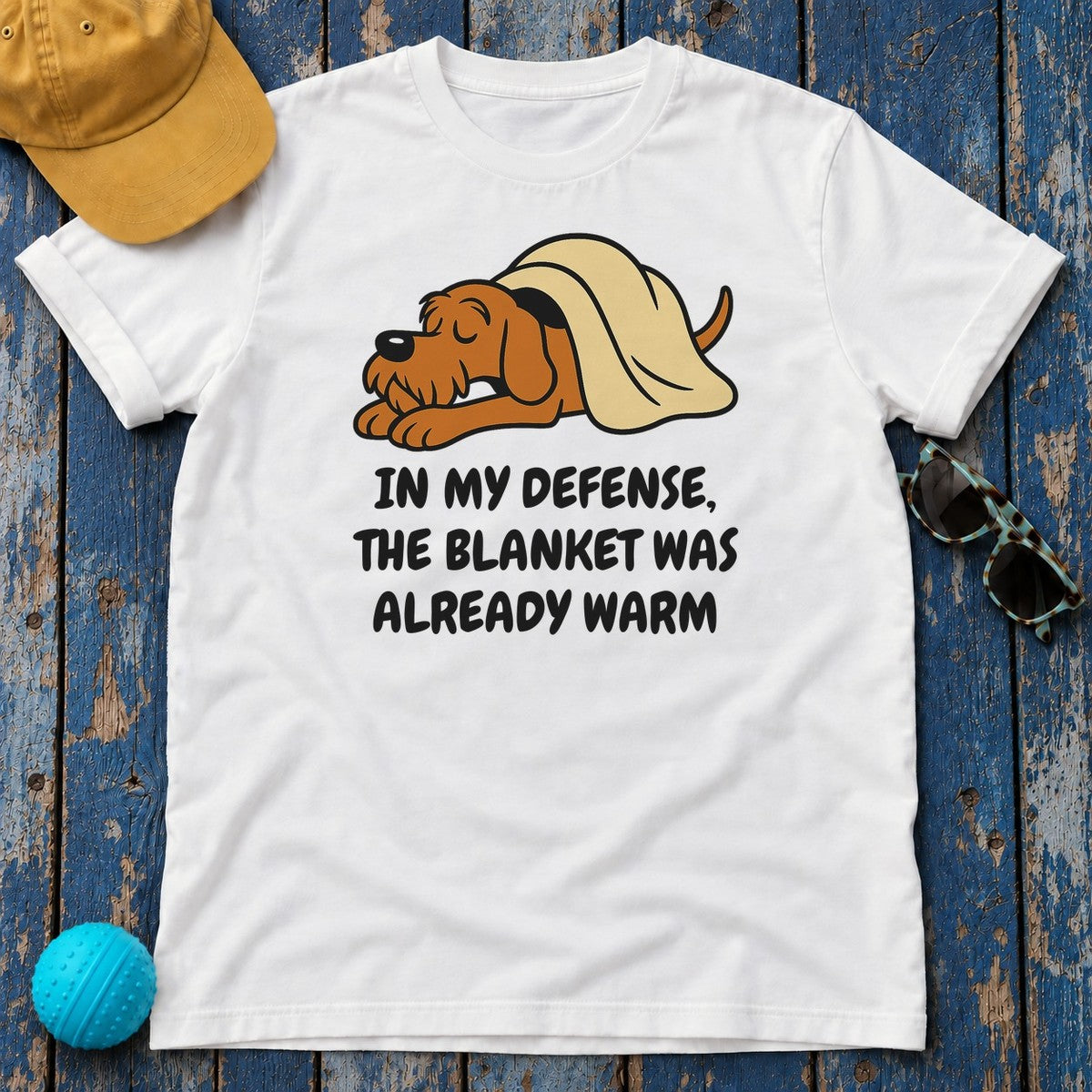 Wirehaired Vizsla Blanket Was Already Warm Tee in White