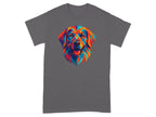 Colorful Geometric Dog Design on T-Shirt