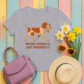 Bracco Italiano Never Chews It Tee in Athletic Heather
