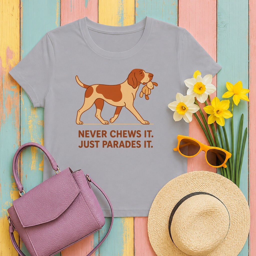 Bracco Italiano Never Chews It Tee in Athletic Heather
