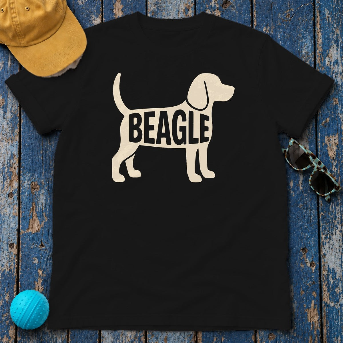 Minimalist Beagle Silhouette T-Shirt in Black