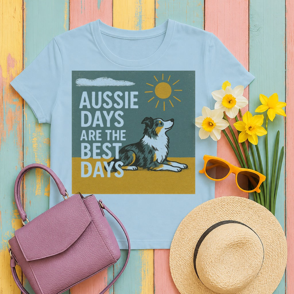 Aussie Days Are The Best Days Graphic T-shirt in Light Blue