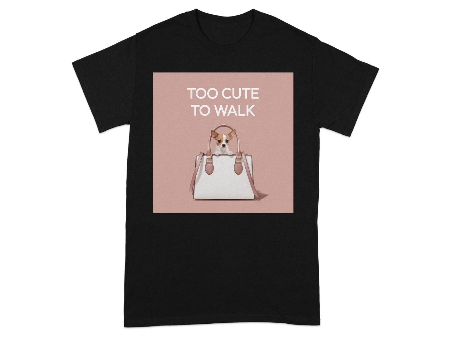 Too Cute To Walk Dog In Bag Graphic Tee product type