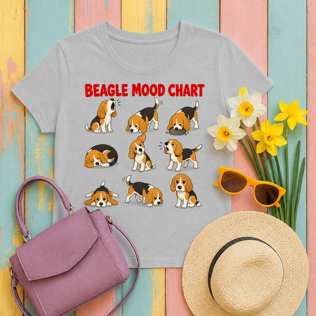 The Beagle Mood Chart T-Shirt in Sport Grey