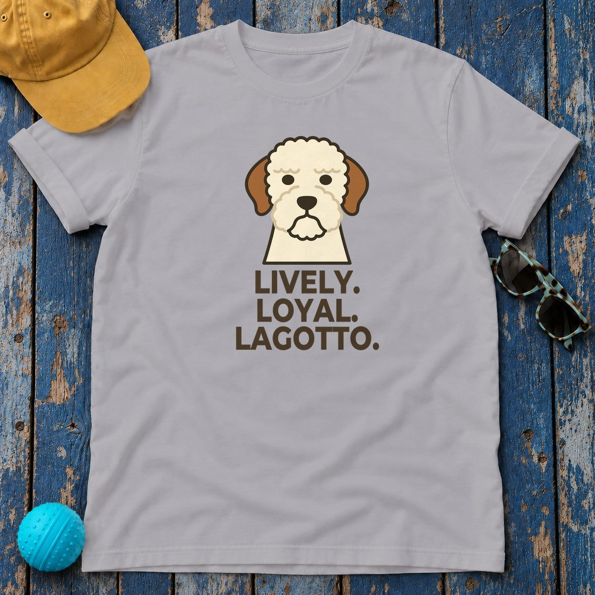 Lively. Loyal. Lagotto. Lagotto Romagnolo T-Shirt in Athletic Heather