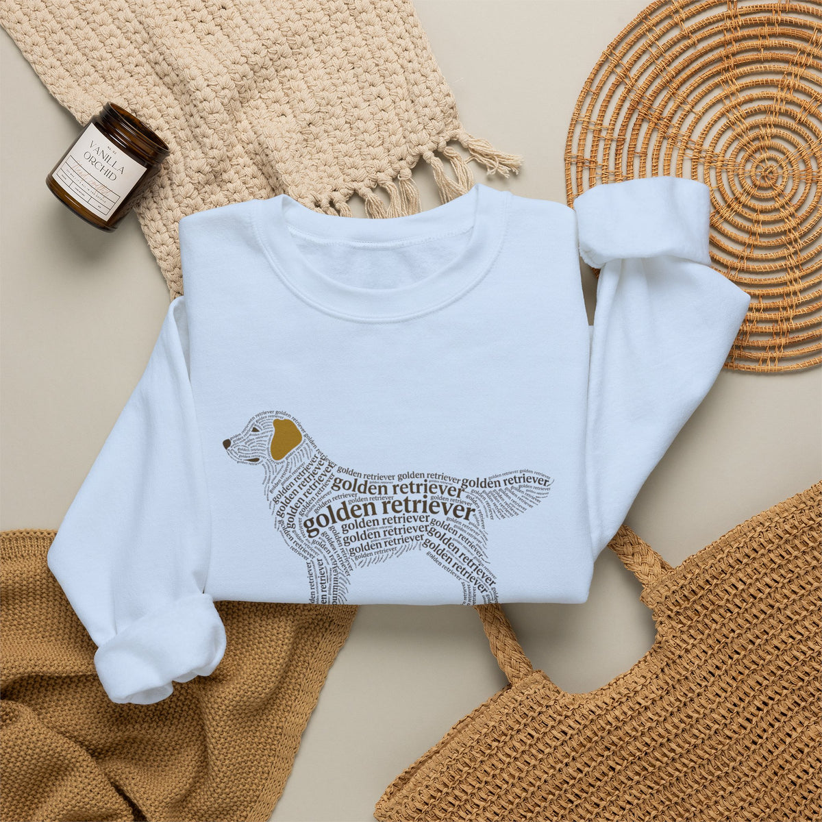 Golden Retriever Typographic Art Sweatshirt