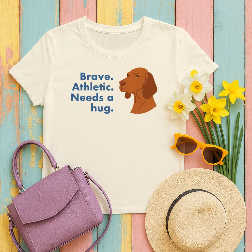 Vizsla Brave Athletic Needs a Hug Tee in Natural