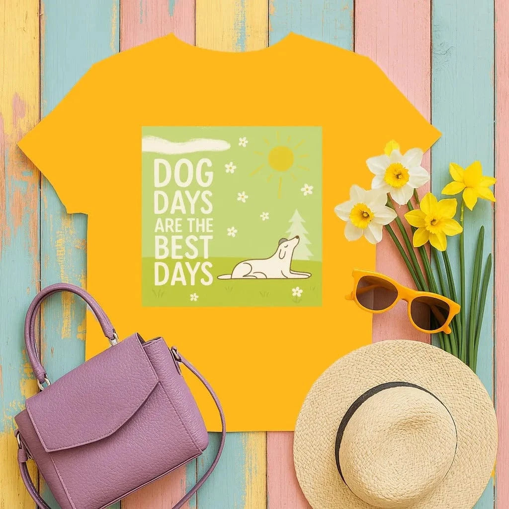 Dog Days Are The Best Days Spring T-Shirt Gold T-shirt