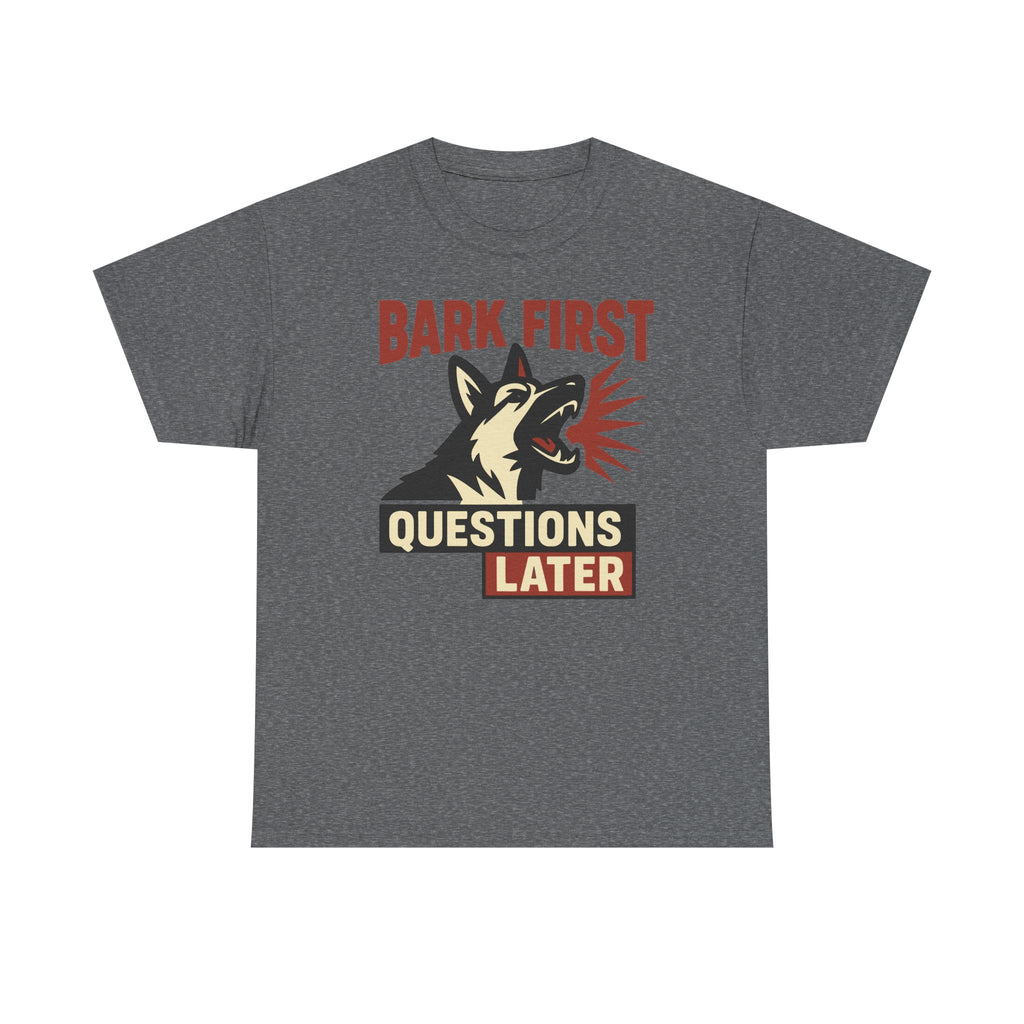 Bark First Questions Later German Shepherd t-shirt, view 5