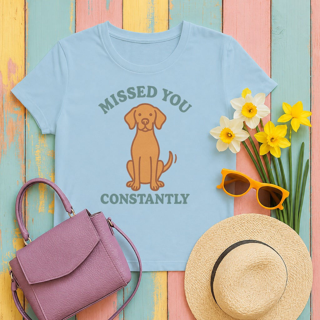 Vizsla Missed You Constantly Tee in Light Blue