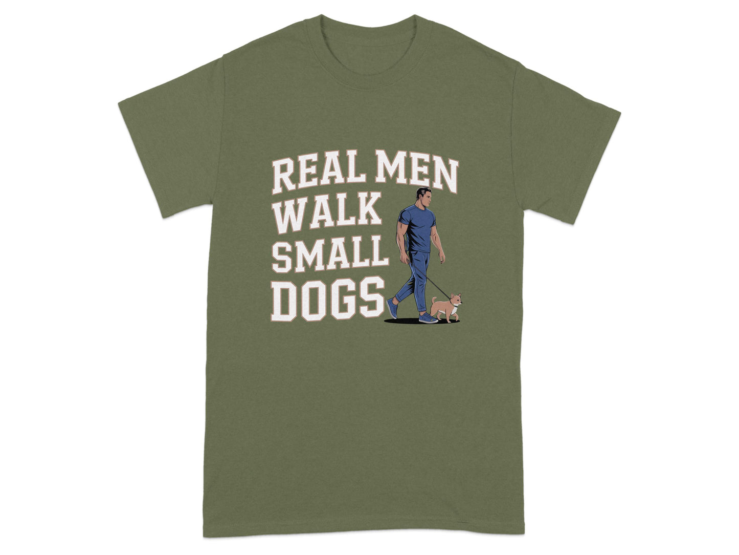 Real Men Walk Small Dogs Graphic T-Shirt product type