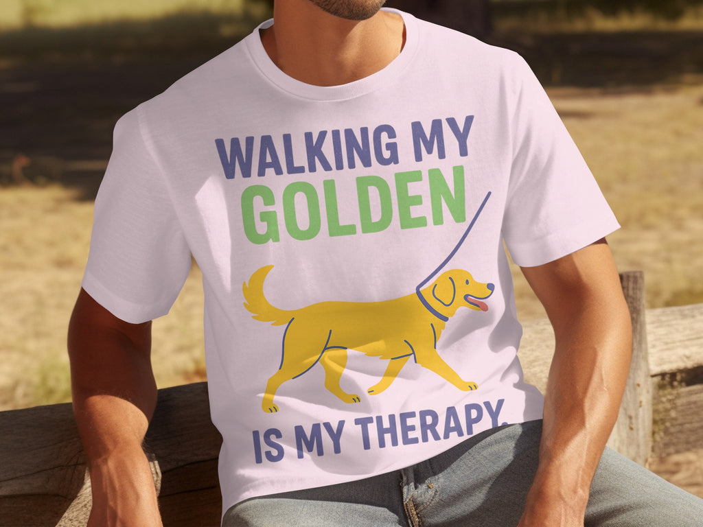 Walking My Golden Is My Therapy T Shirt