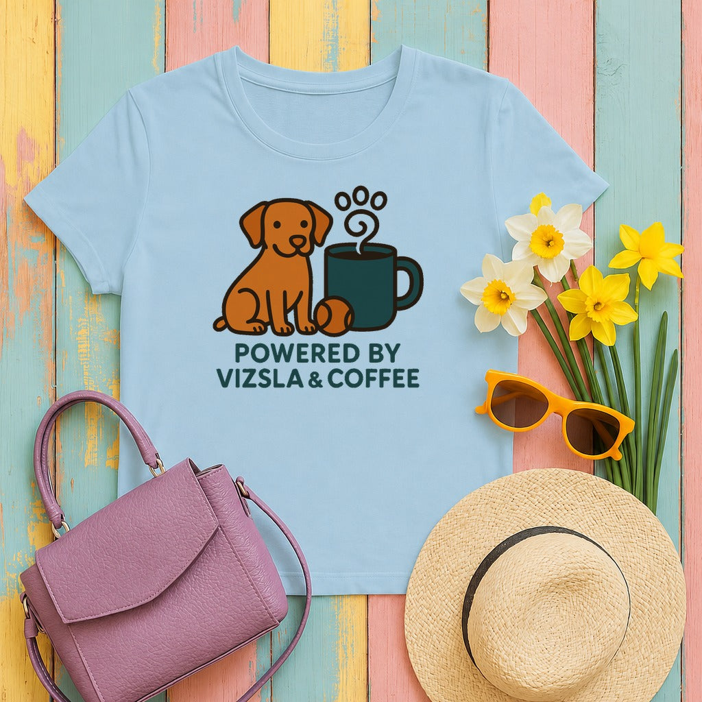 The Vizsla & Coffee Energy Blend T-Shirt in Light Blue