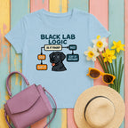 Black Lab Logic Flowchart T-Shirt in Light Blue