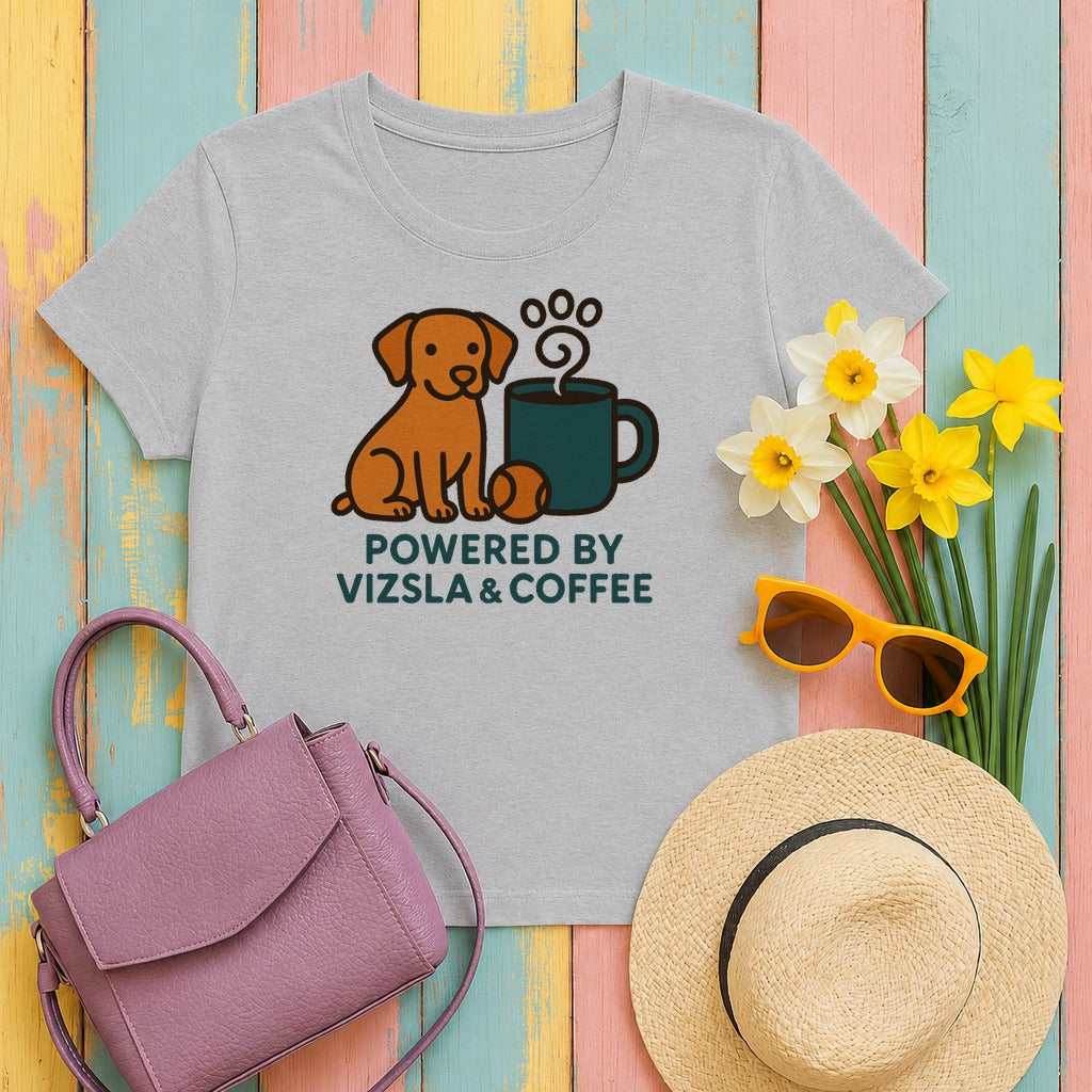 The Vizsla & Coffee Energy Blend T-Shirt in Sport Grey