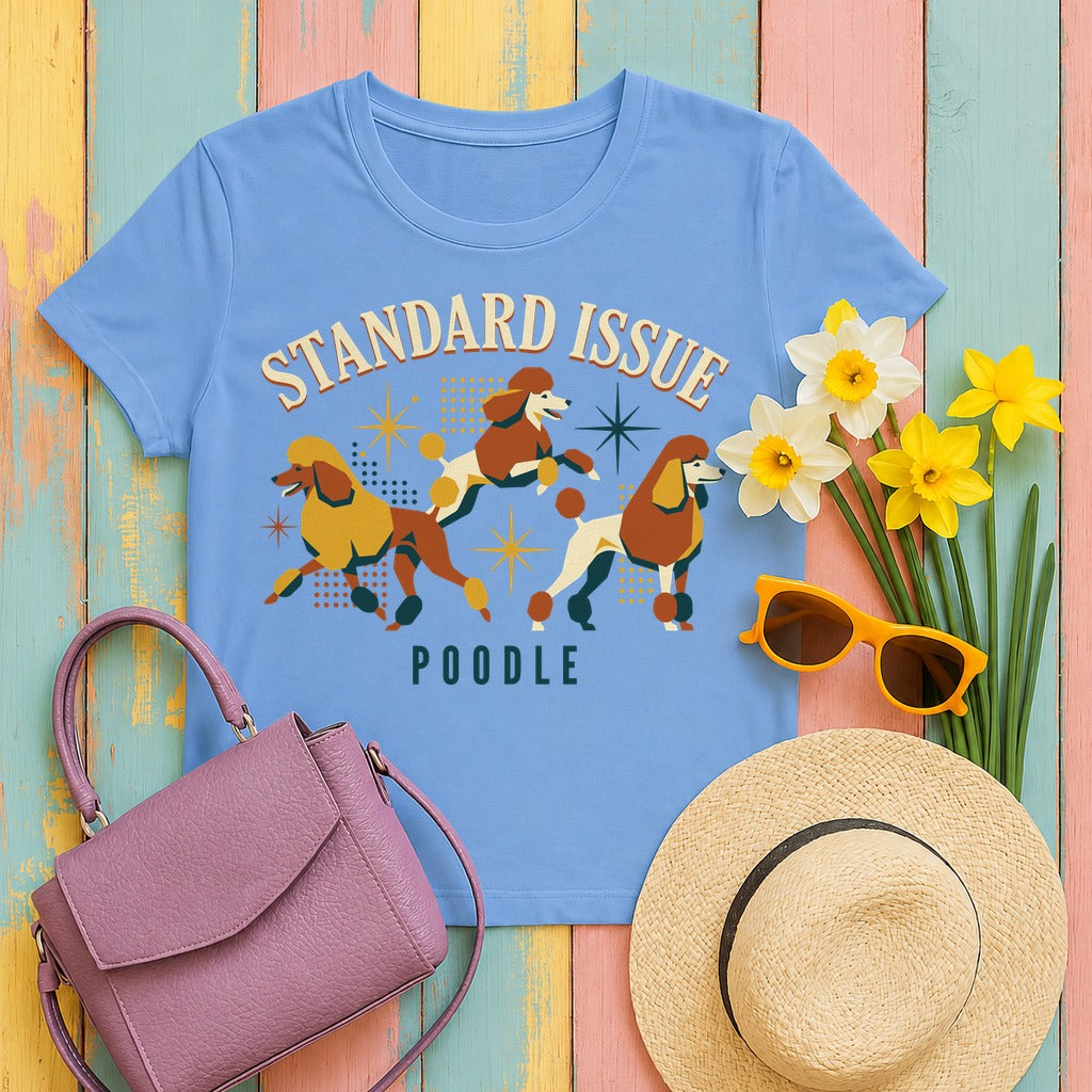 Standard Issue Poodle Art T-Shirt in Carolina Blue