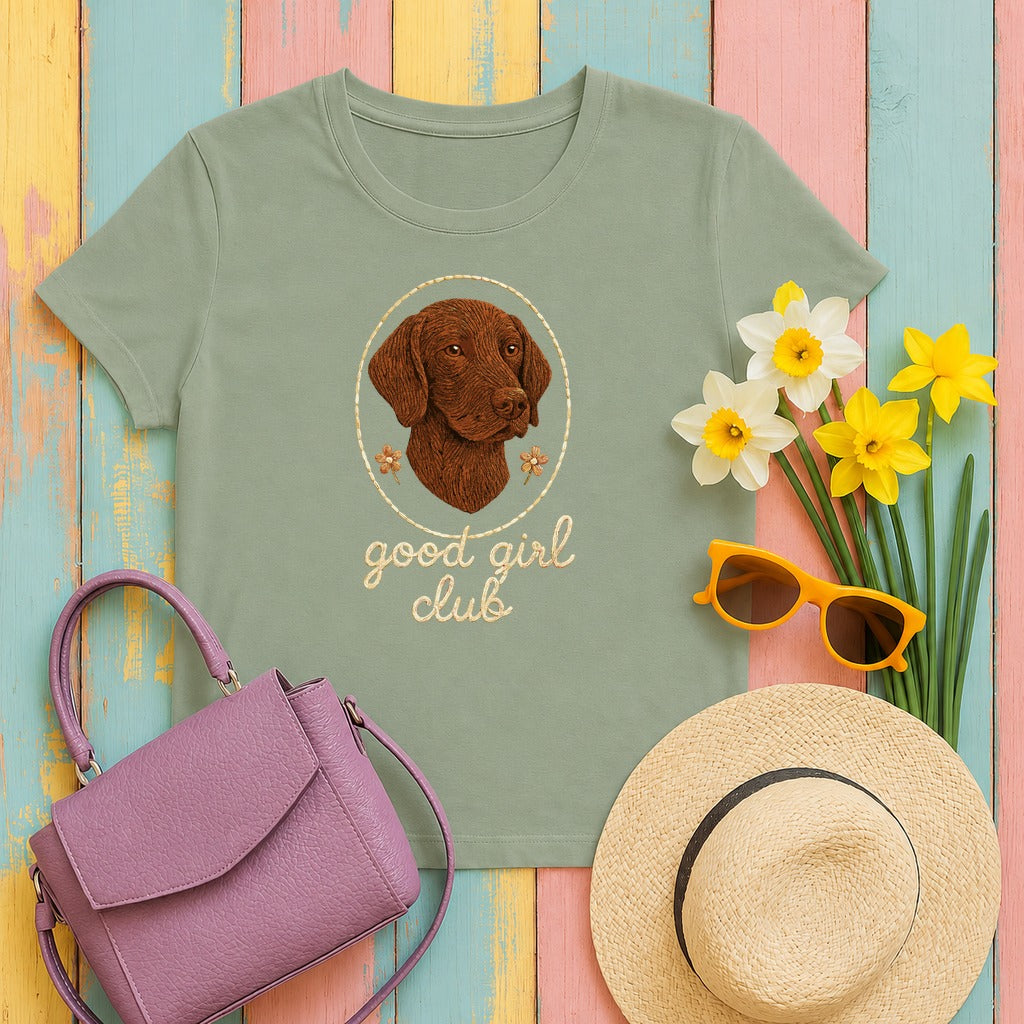 German Shorthaired Pointer Good Girl Club T-shirt in Sage